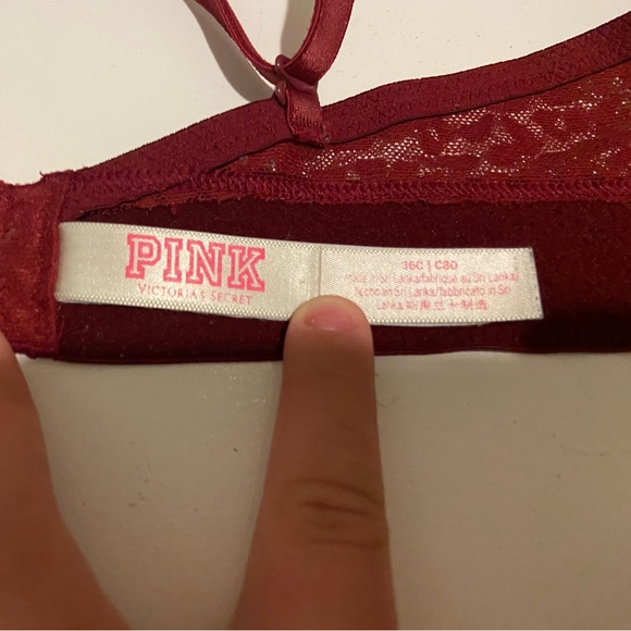 PINK | Victoria’s Secret Wear Everywhere T-Shirt Lightly Lined Red Bra | 36C - Picture 6 of 12